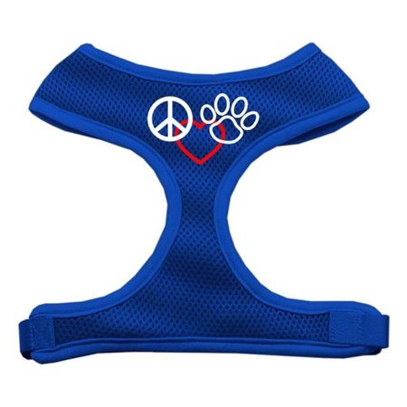 UNCONDITIONAL LOVE Peace  Love  Paw Design Soft Mesh Harnesses Blue Extra Large UN760889